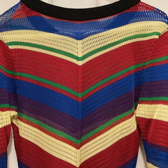 Inspired Rainbow Diagonal Striped Breathable Knitted Dress. Size XS. - Picture 6 of 7